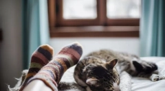Зошто мачката спие во нозете?
